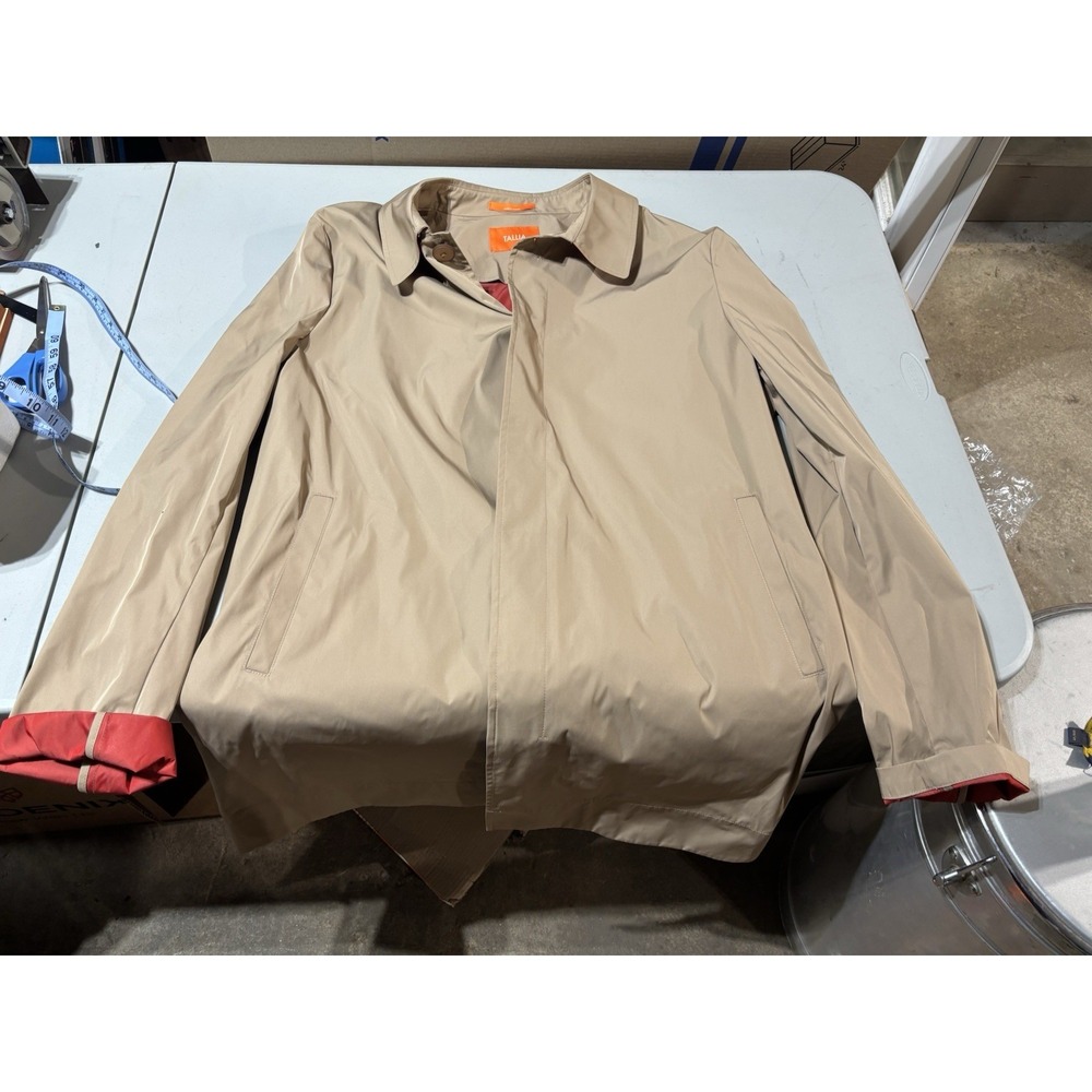 Tallia L35903‎ Men's Slim-Fit Tan Raincoat Size XL